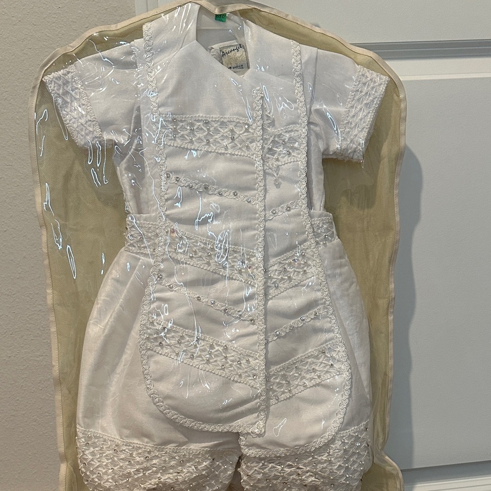 Elegant White Baby Christening Outfit